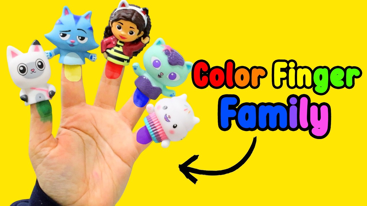 Gabby’s Dollhouse Color Finger Family Activity | Coloring Pages Using the Colors We Discover