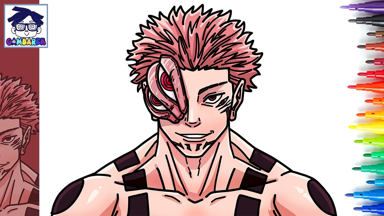 Cara Menggambar RYOMEN SUKUNA ( TRUE FORM ) | JUJUTSU KAISEN | ANIME | Step by step