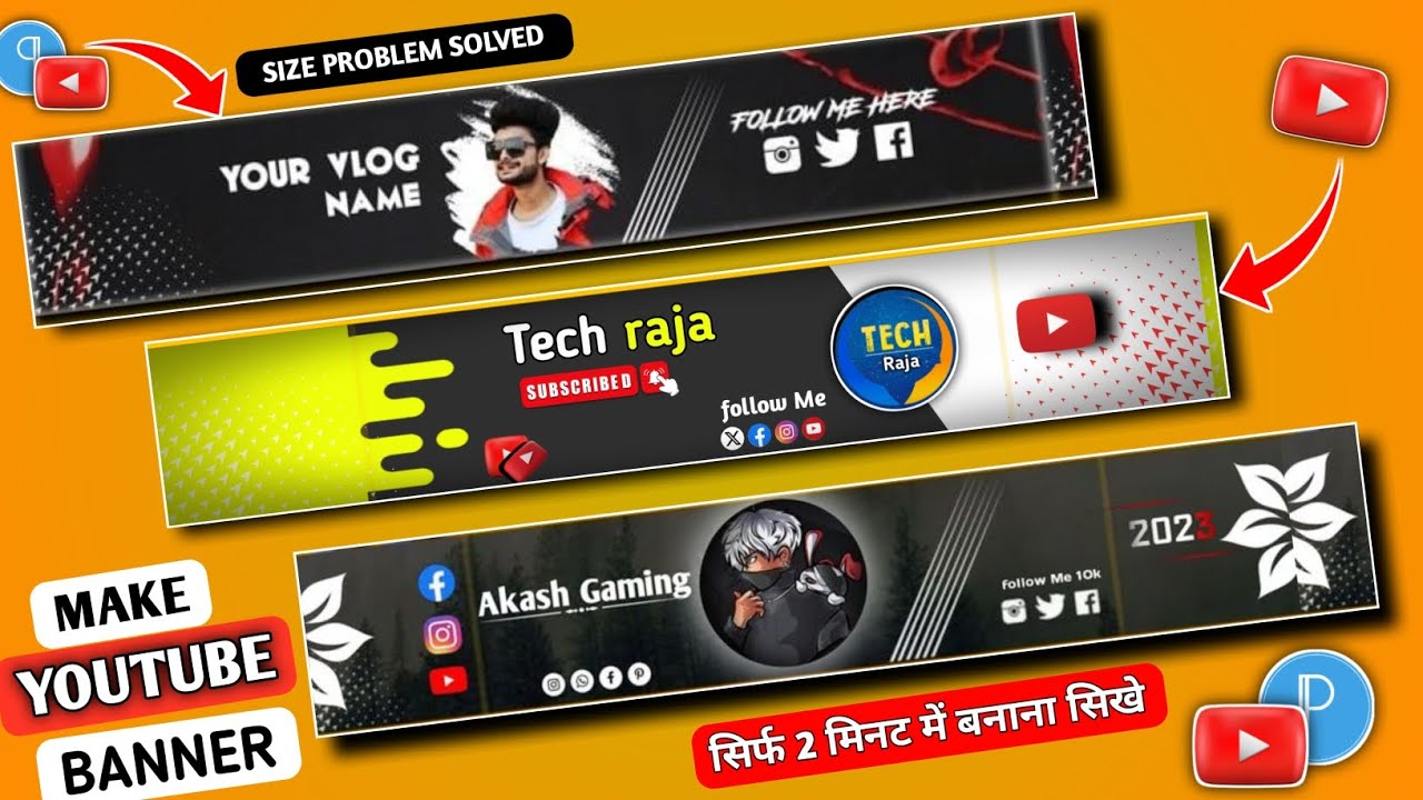 Youtube banner kaise banaye || New banner Design 💥 || youtube channel banner kaise banaye 