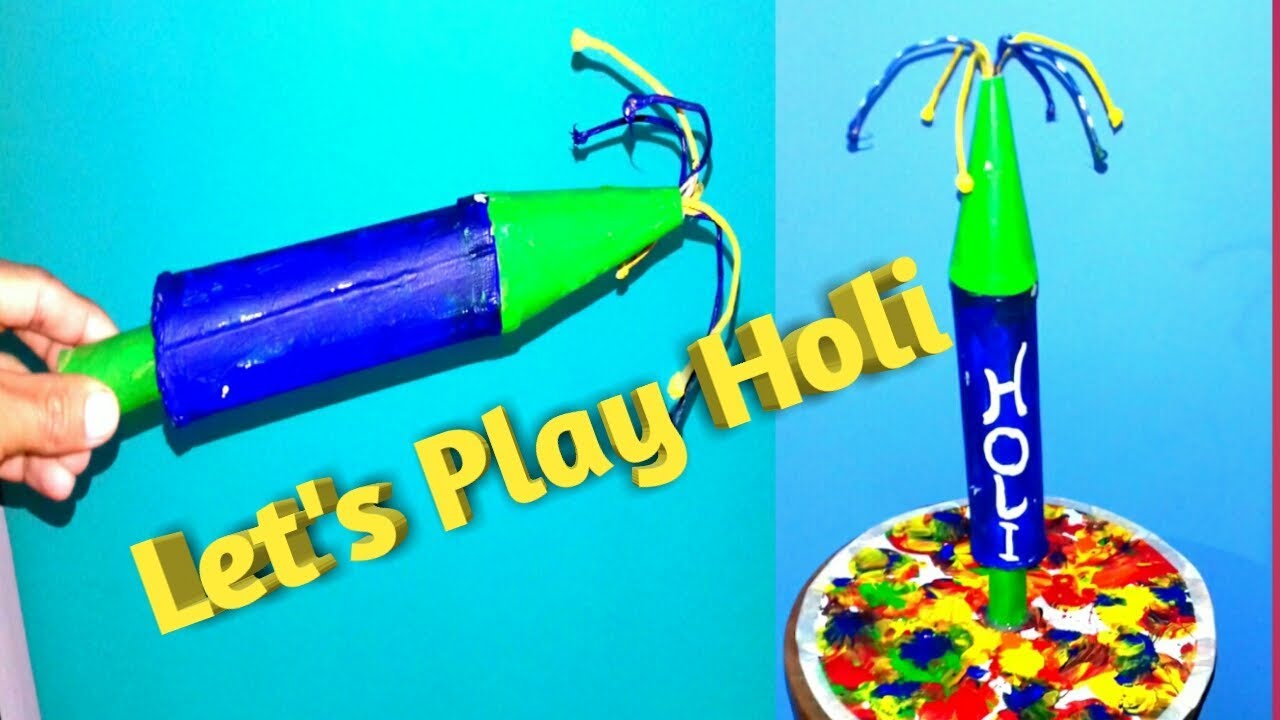 DIY Holi craft /Holi craft pichkari with paper /Holi art and craft ideas.
