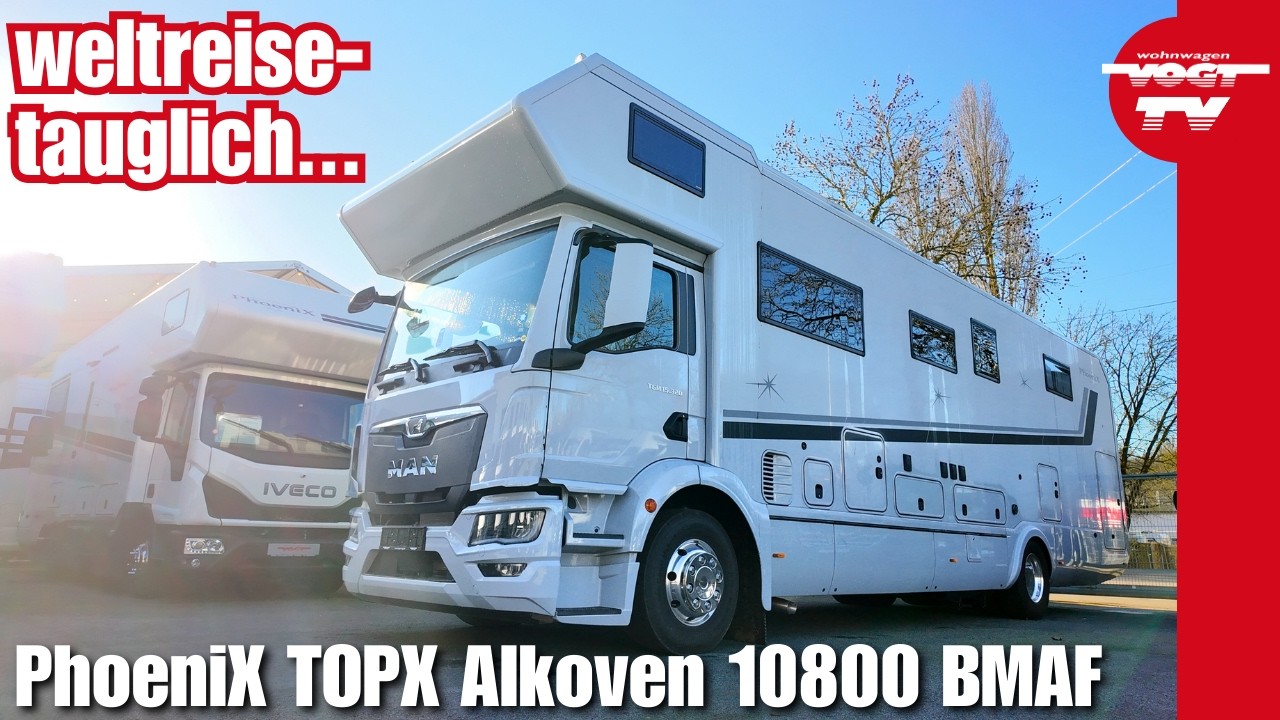 Luxus-Reisemobil: PhoeniX TOPX Alkoven 10800 BMAF 🤩 Neu im Verkauf, fast 11 Meter, mit PKW-Garage