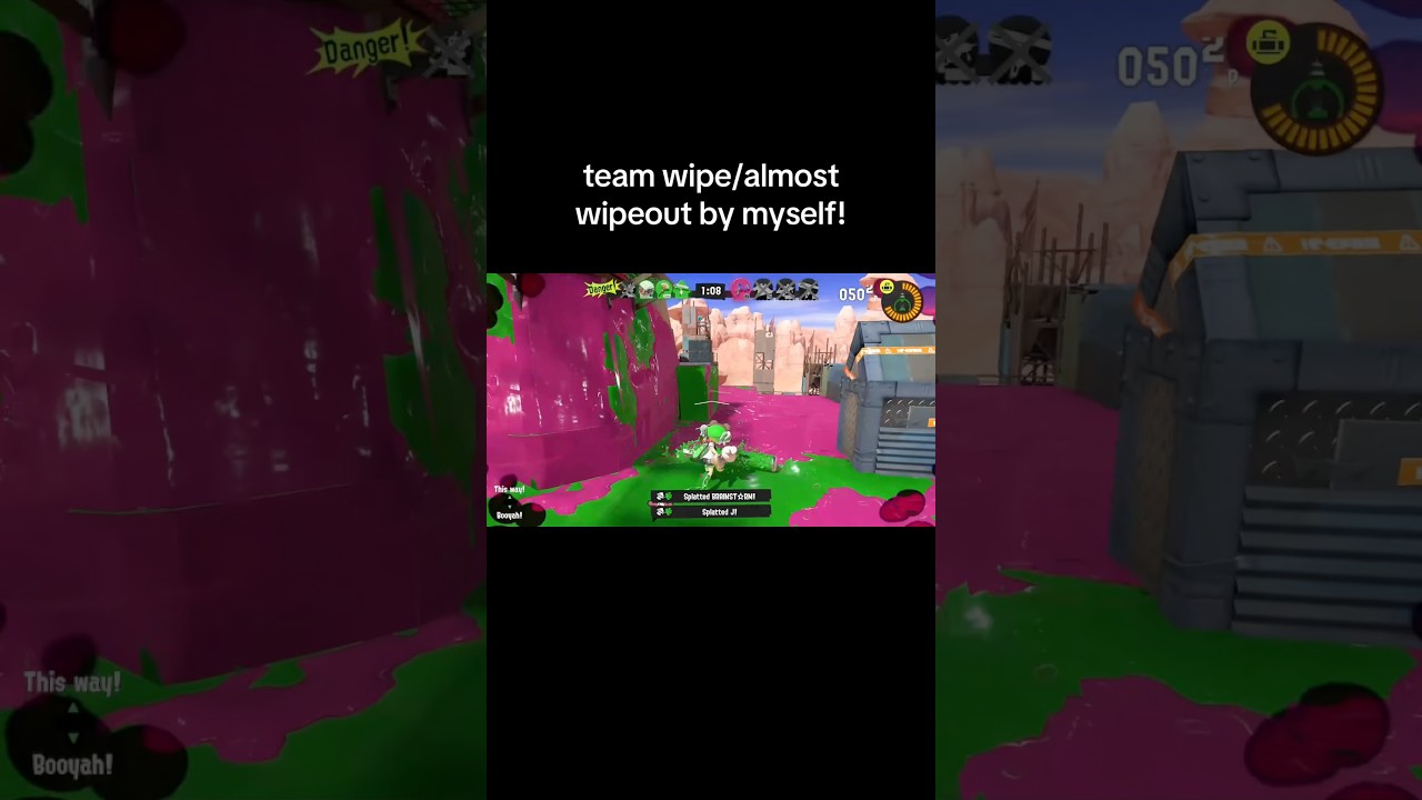team wipe/almost wipeout by myself! #splatoon #shorts