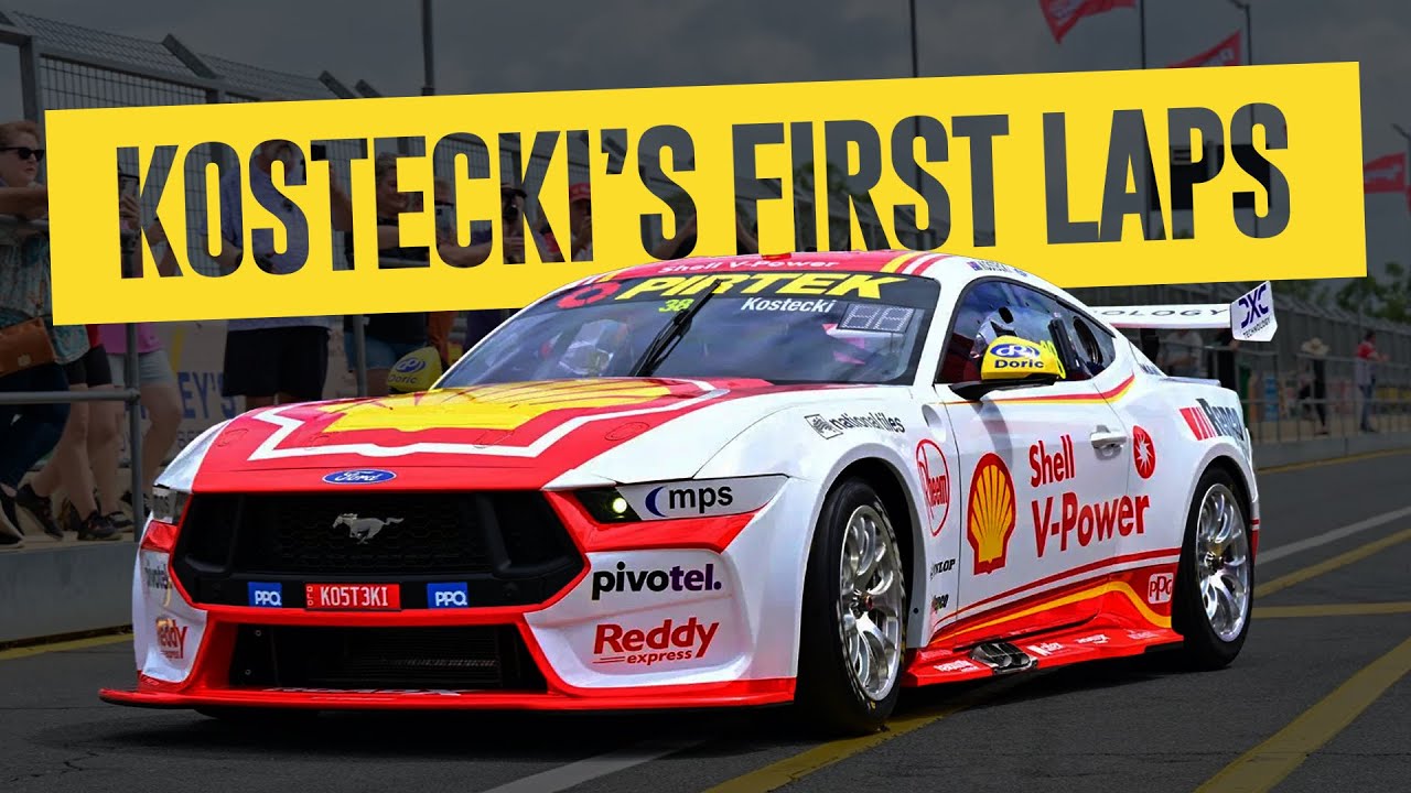Brodie Kostecki's first laps in the Shell V-Power Mustang
