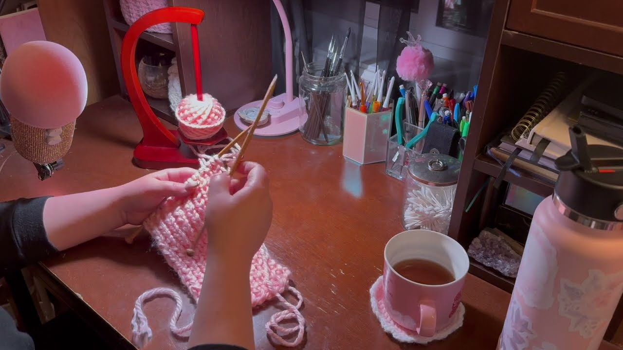 ✨ ASMR knit with me and life update! 💖 chatting and catching up ✨