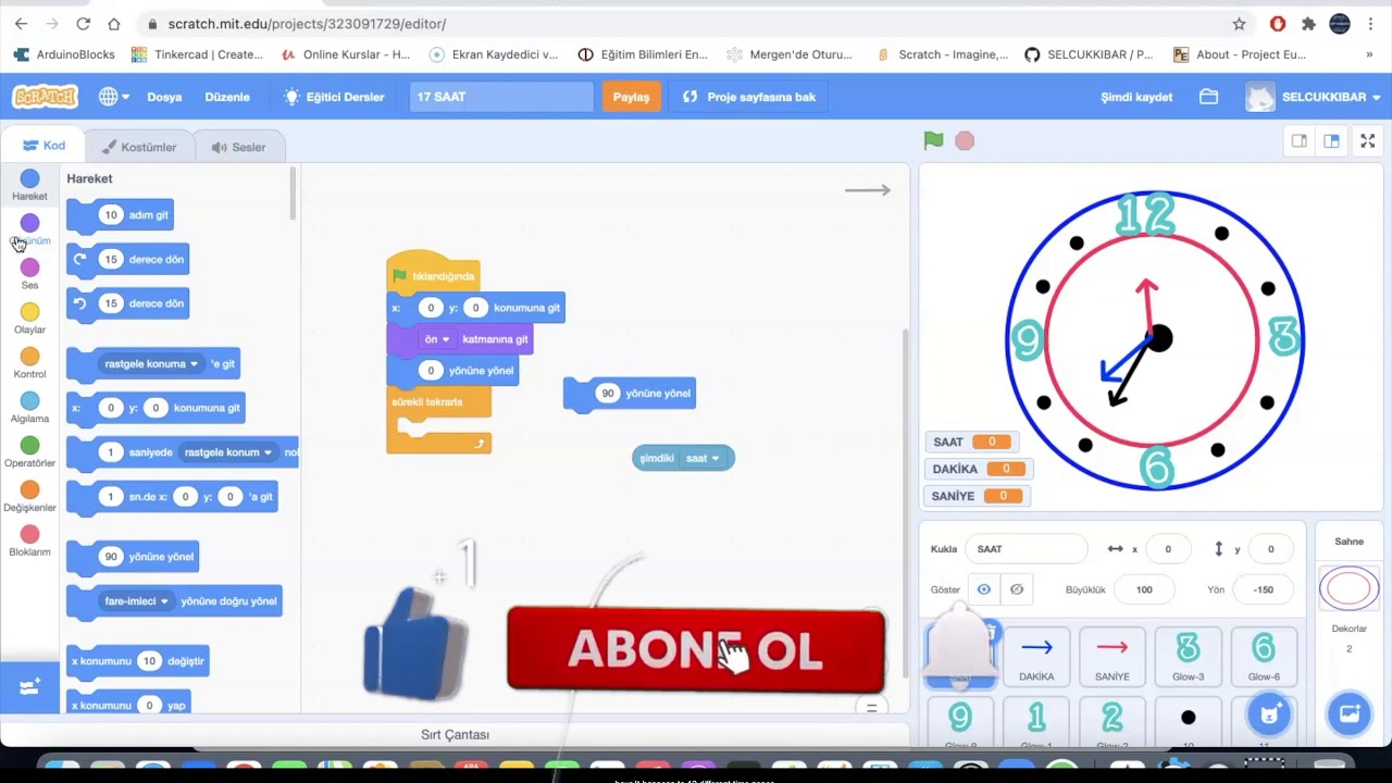 Scratch3 ile saat programı yapmak ( Creating a clock program with Scratch3 )