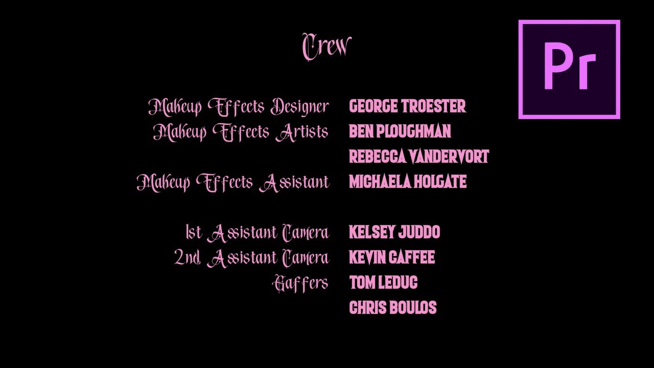How To Make Rolling Credits In Premiere Pro