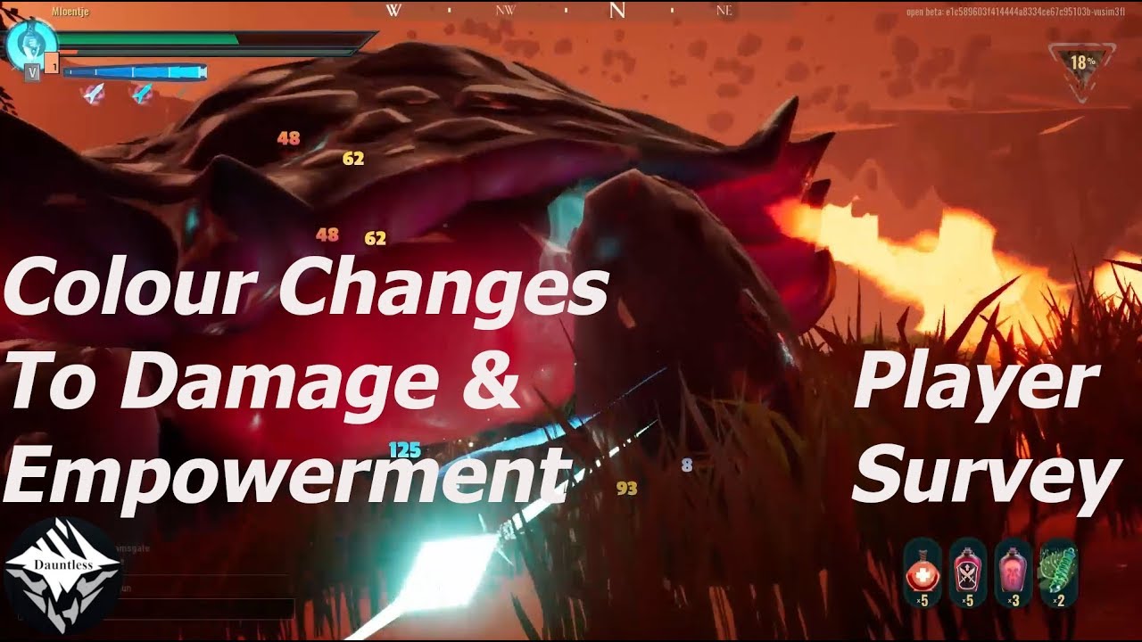 Dauntless : Colour Changes (damage/Empowerment) & Player Survey