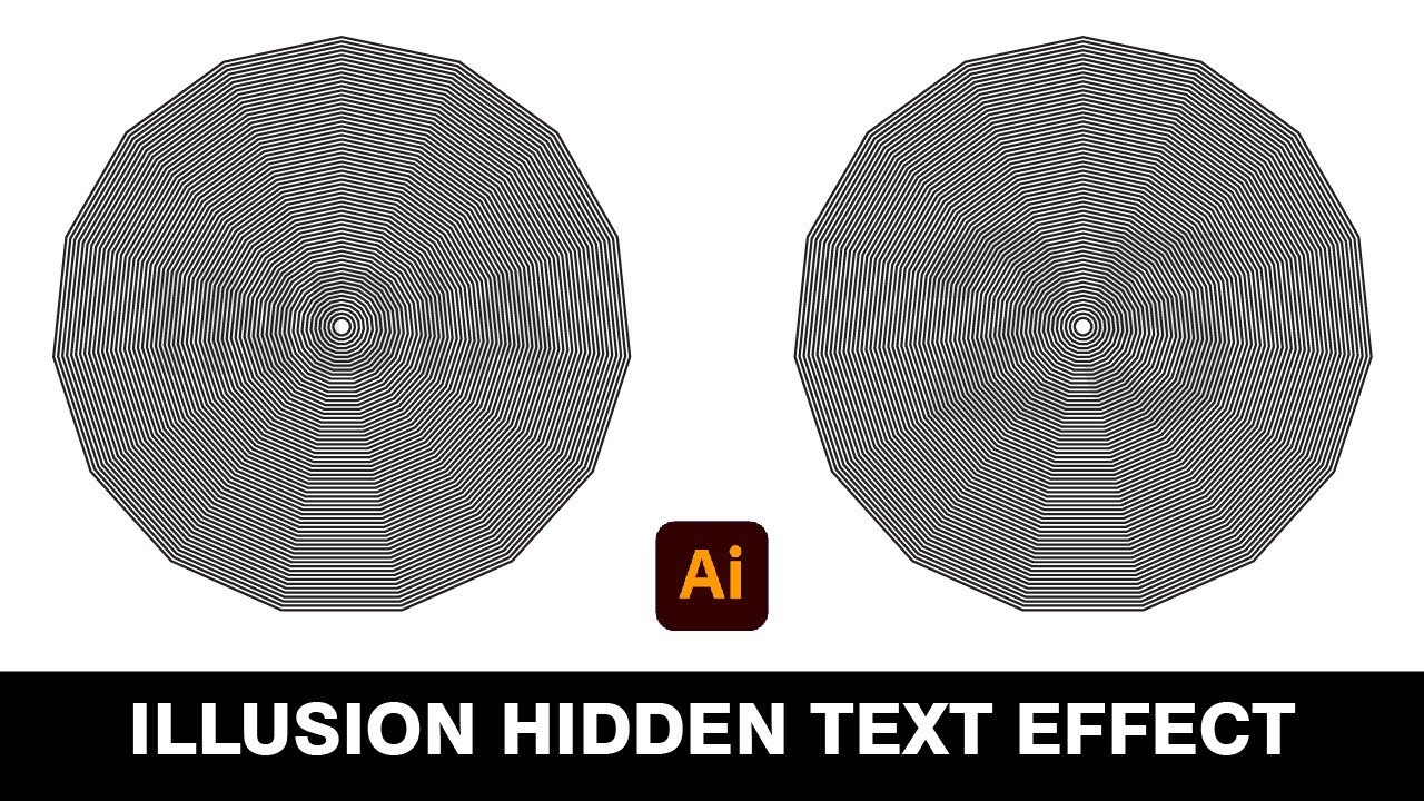 Hidden text illusion effect pattern in illustrator tutorial