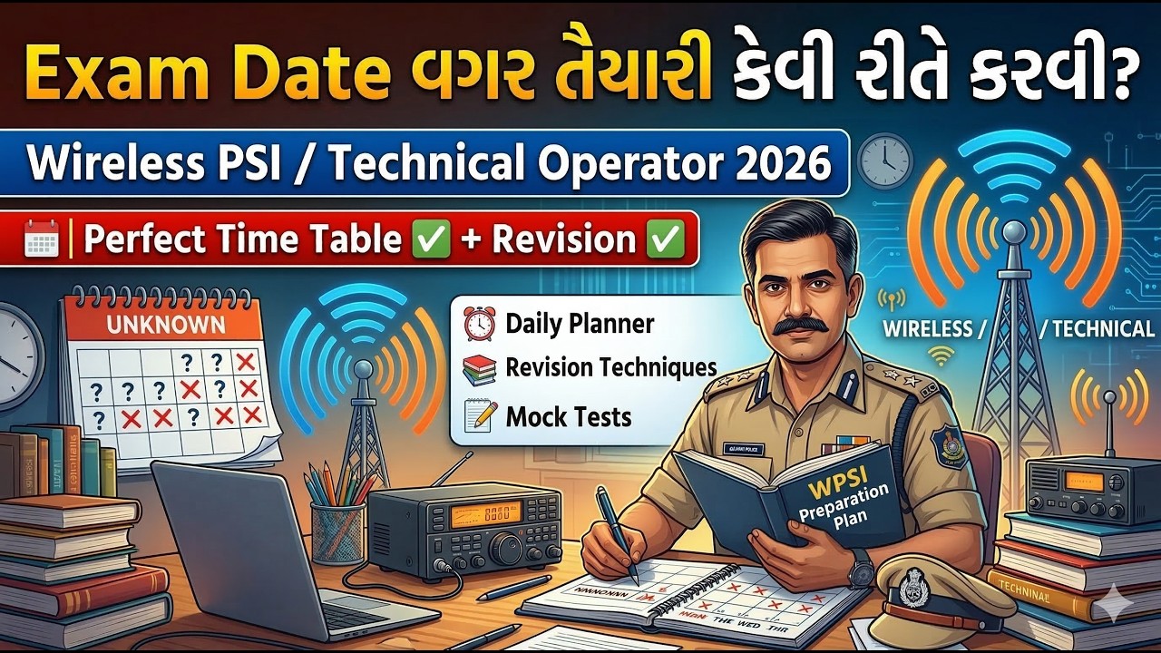 Wireless PSI / TO Gujarat 2026 | Exam Date વગર તૈયારી કેવી રીતે કરવી | Perfect Time Table + Revision