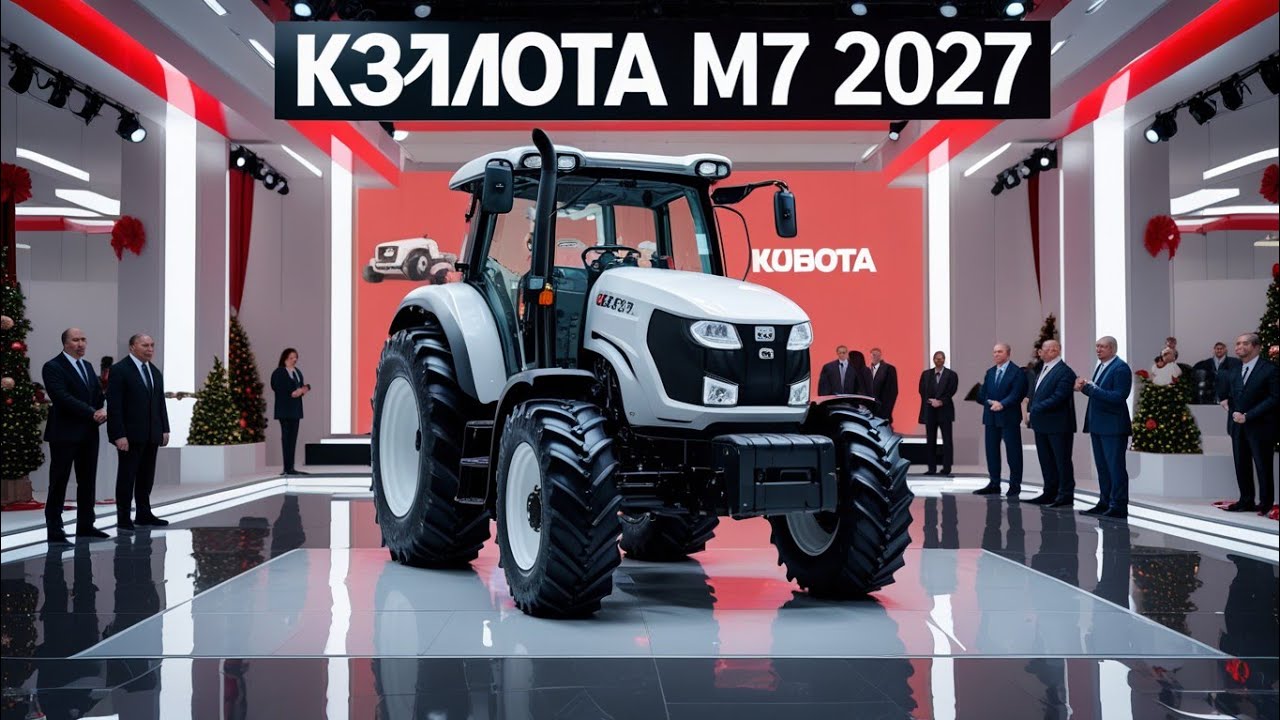Обзор Kubota M7 2027 | Мощный белый трактор в роскошном шоуруме