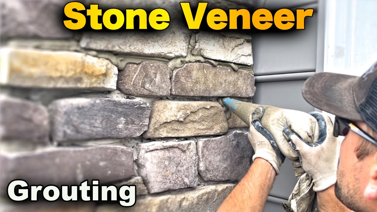 Stone Veneer Installation - Part 3. Grout (FAST And EASY Method)