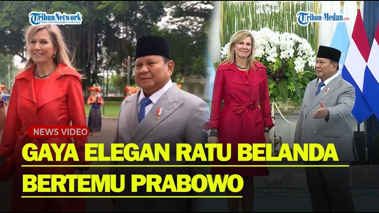 MOMEN PRABOWO Sambut Ratu Belanda Maxima di Istana