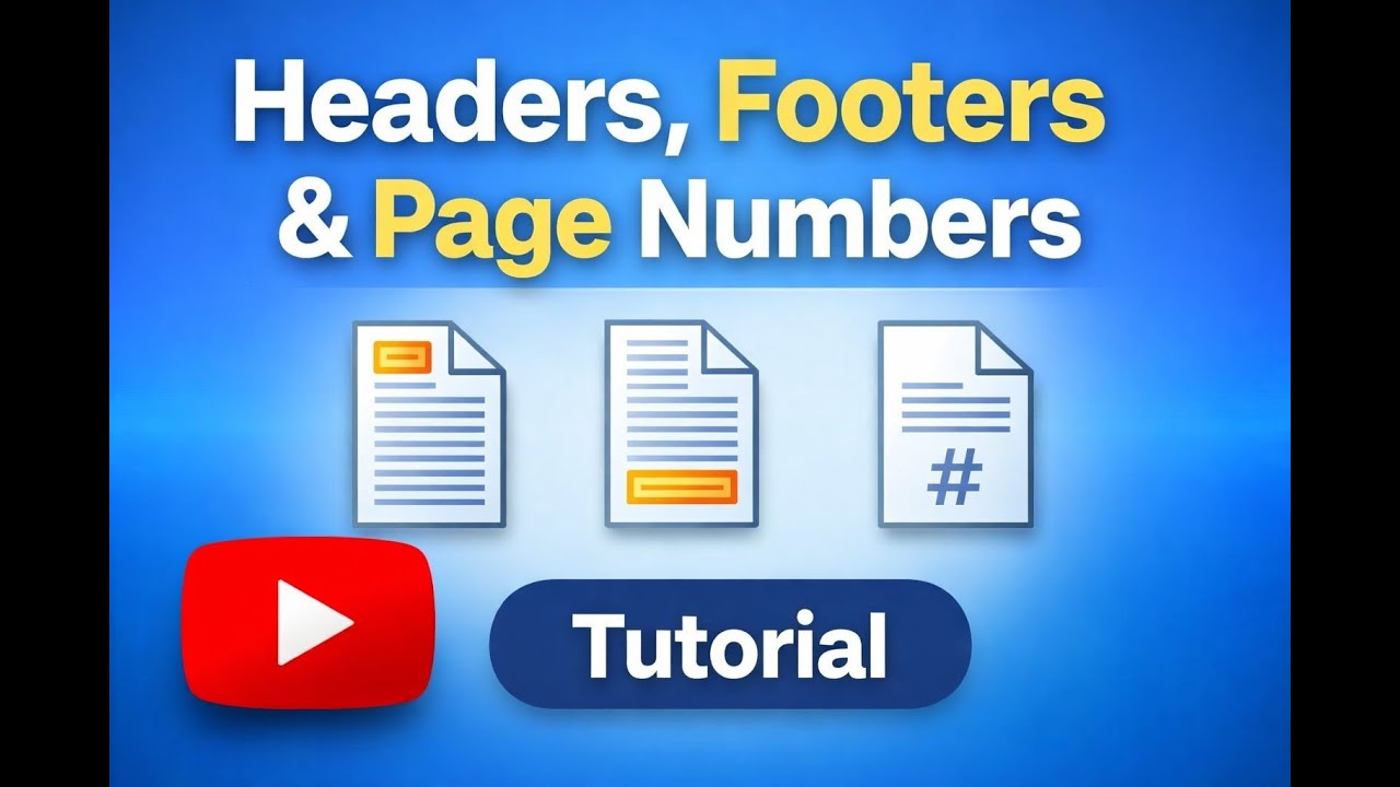 MS Word Header, Footer & Page Number Tutorial | Step-by-Step Guide