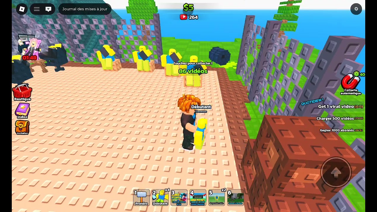 Roblox (je joue à un jeu ou on est youtubeur)