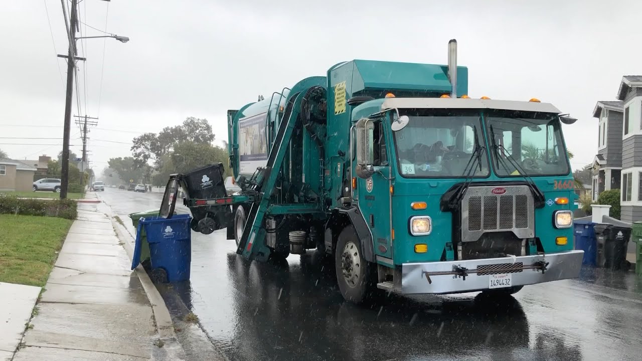 A rainy and windy garbage day in LA
