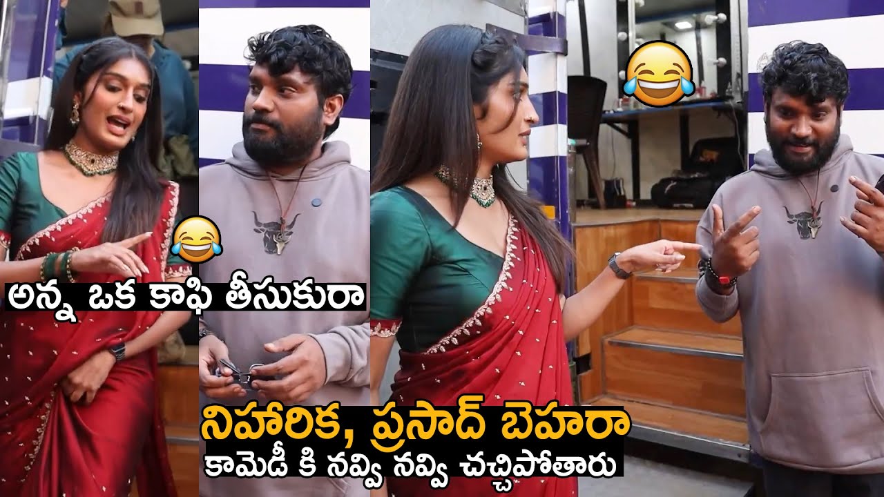Niharika Nm Hilarious Fun With Prasad Behara🤣😝| Mithra Mandali Movie Sets| #niharikanm #prasadbehara