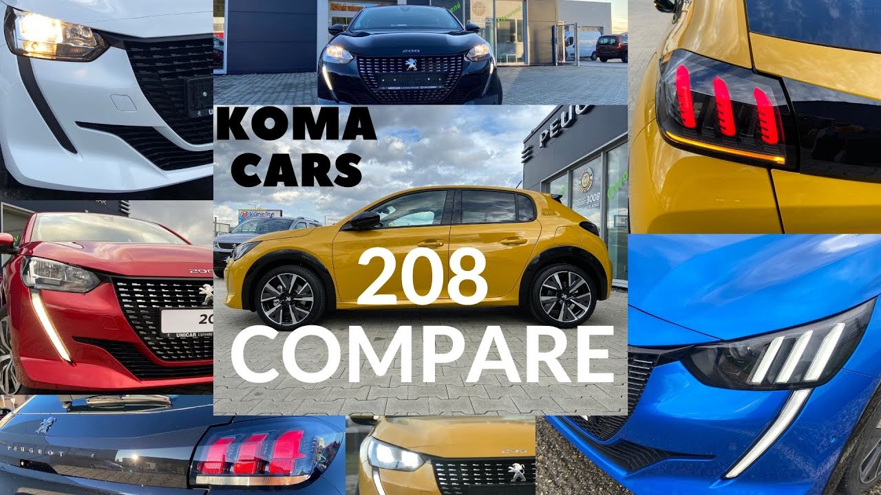 Peugeot 208 (2019-) оборудование сравнения / Like, Active, Allure, GT Line, GT, электро