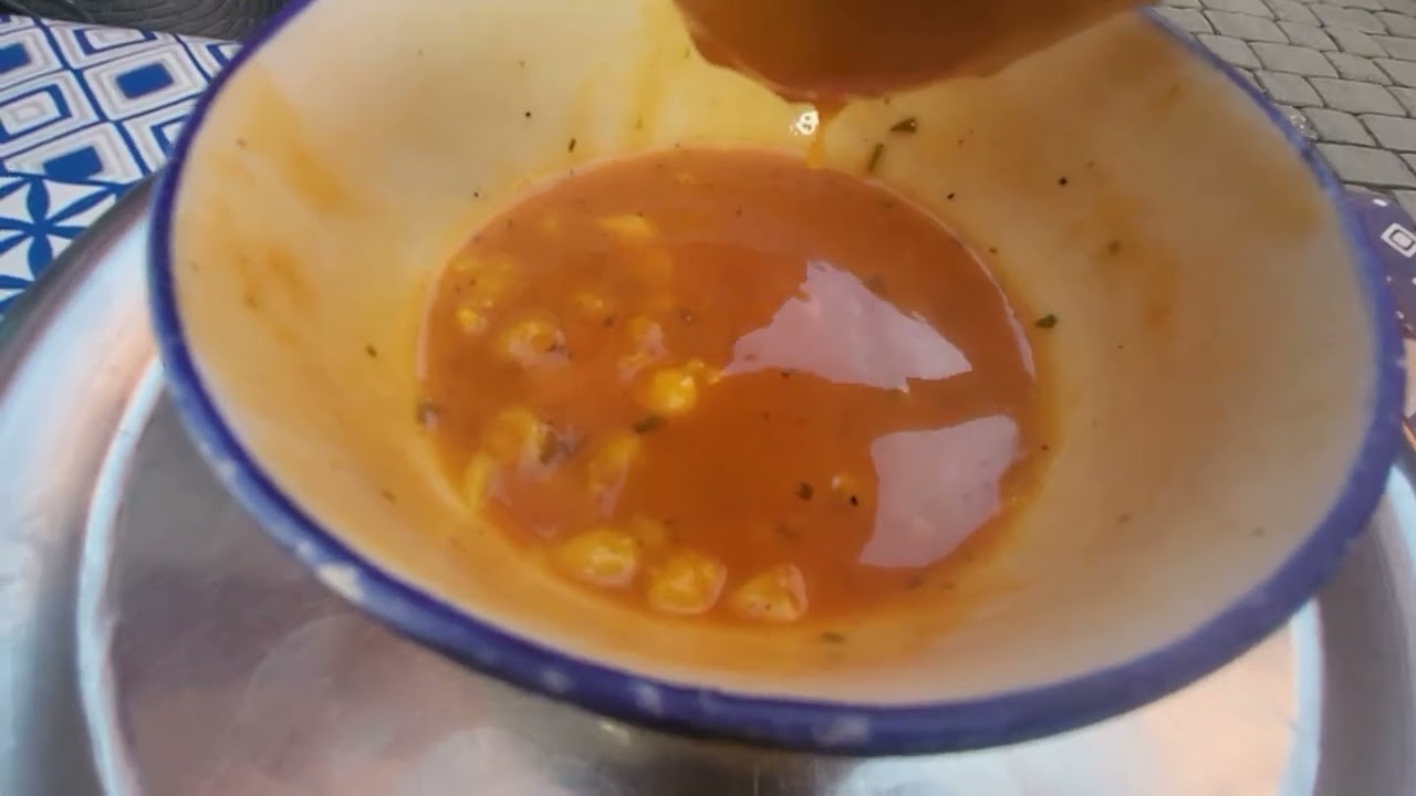 Ciorba de fasole pe strada in Marrakech, Maroc, Bean soup on the street in Marrakech, Morocco,