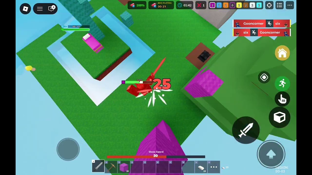 I used the miner kit in Roblox bedwars