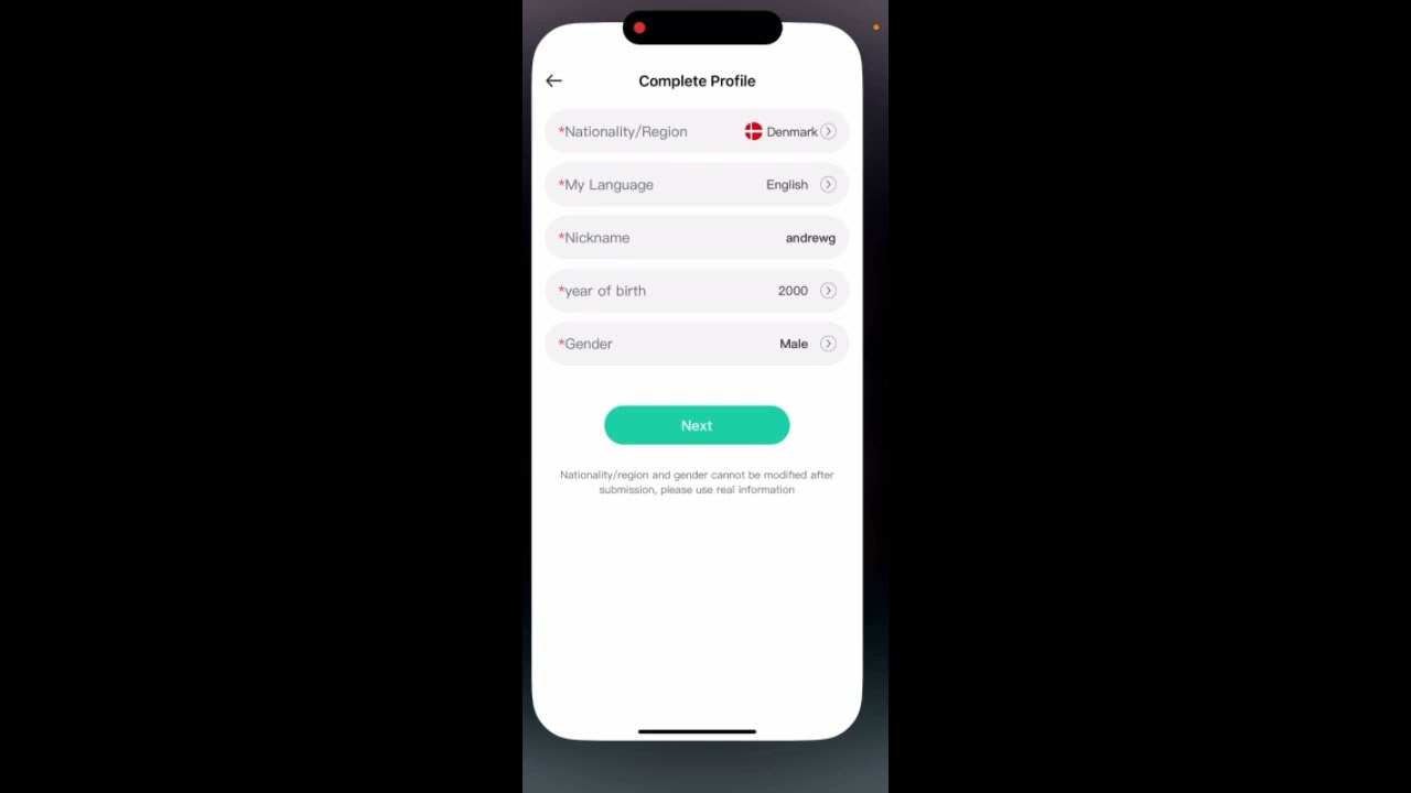 WorldTalk app - how to create an account