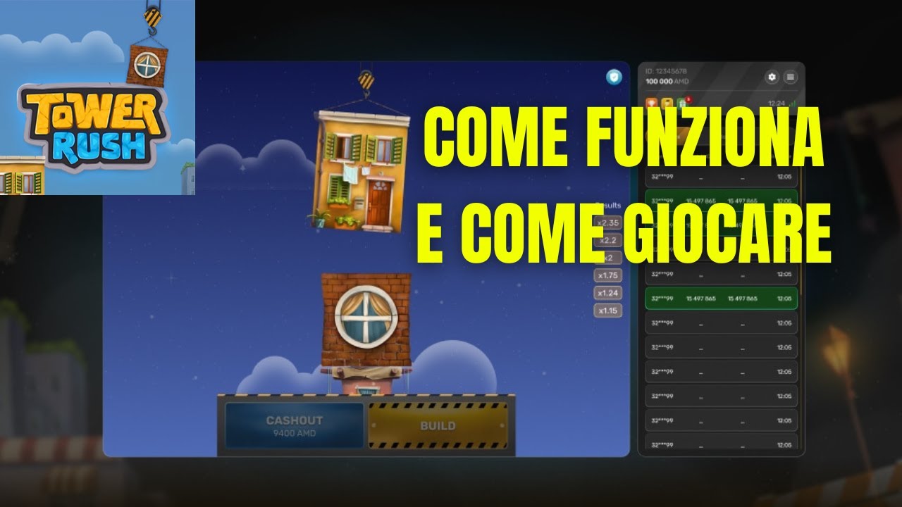 Tower Rush Casin&ograve; ITA - Come Funziona e Come giocare a Tower Rush Mystake