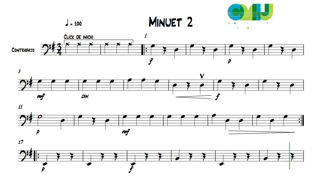 23b Minuet 2 - Bajo