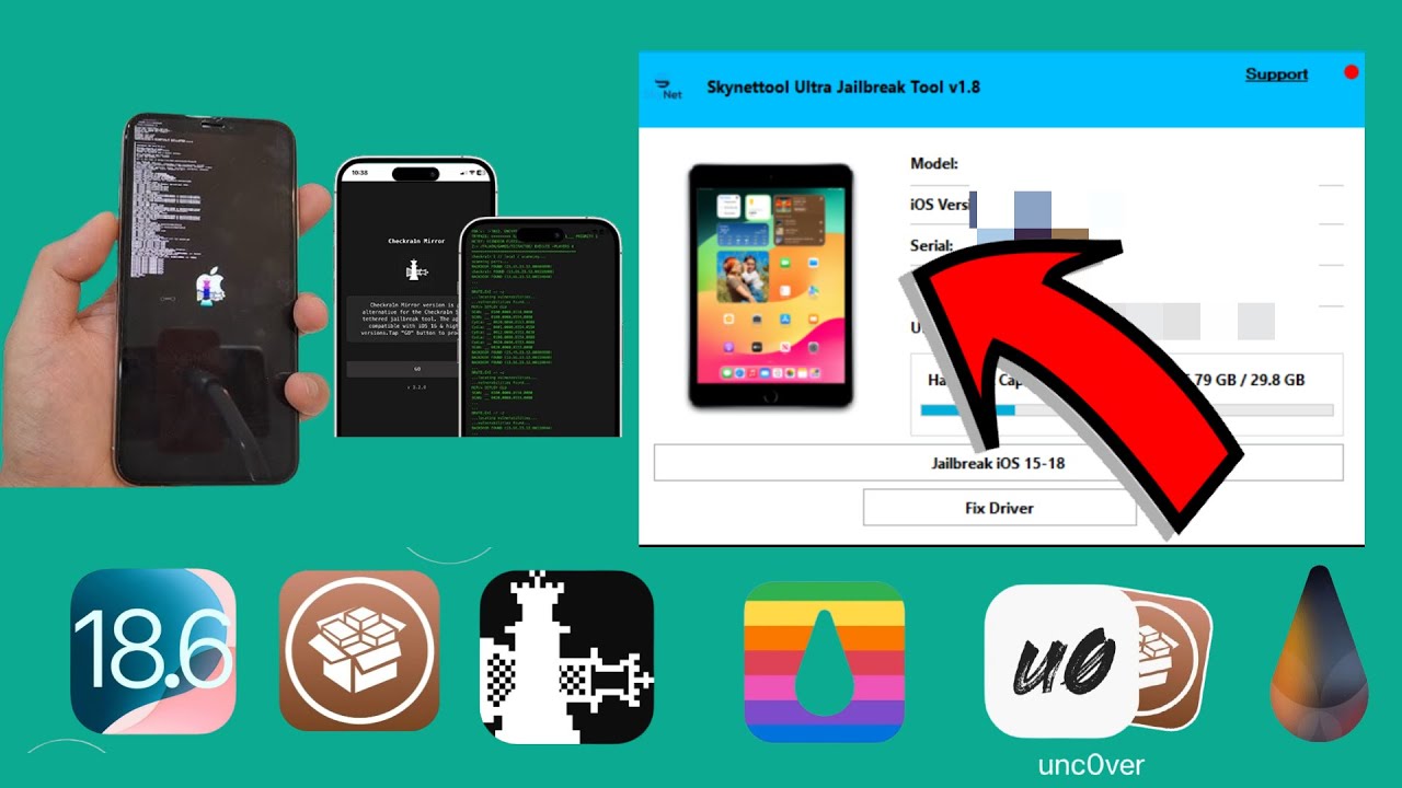 FREE Tool 2025 Jailbreak IOS 18.6 On iPhone/iPad Bypass iCloud Activation Lock #JailbreakiOS18.6.1