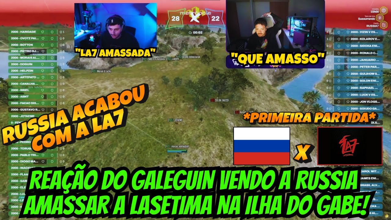 REAÇÃO DO GALEGUIN VENDO A RUSSIA AMASSAR A LASETIMA NA ILHA DO GABE - *PRIMEIRA PARTIDA*