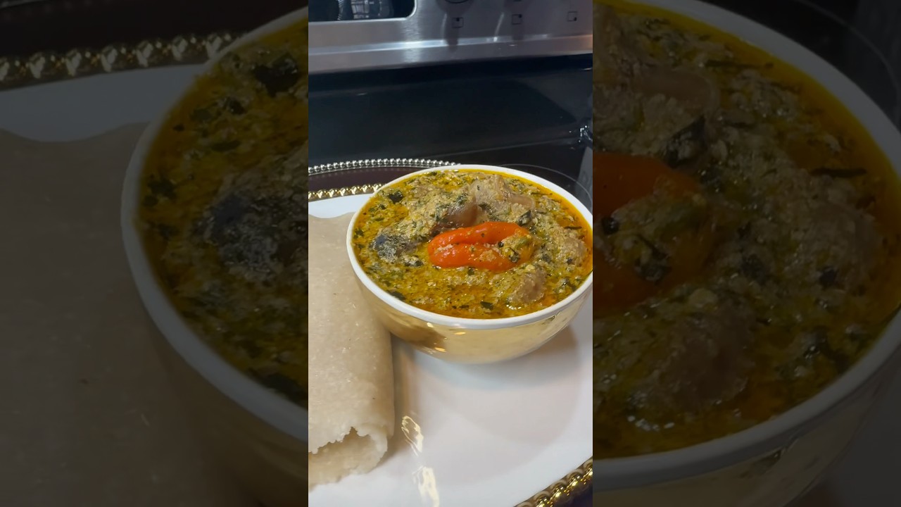 Easy to make Goat meat egusi and okra soup #food #cooking#foodie #viralvideo