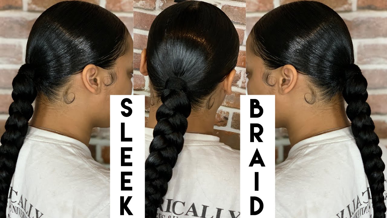 Slick Pony with braid using Murray’s Beeswax and Freeze It MEGA FREEZE EXTREME HOLD hair spray