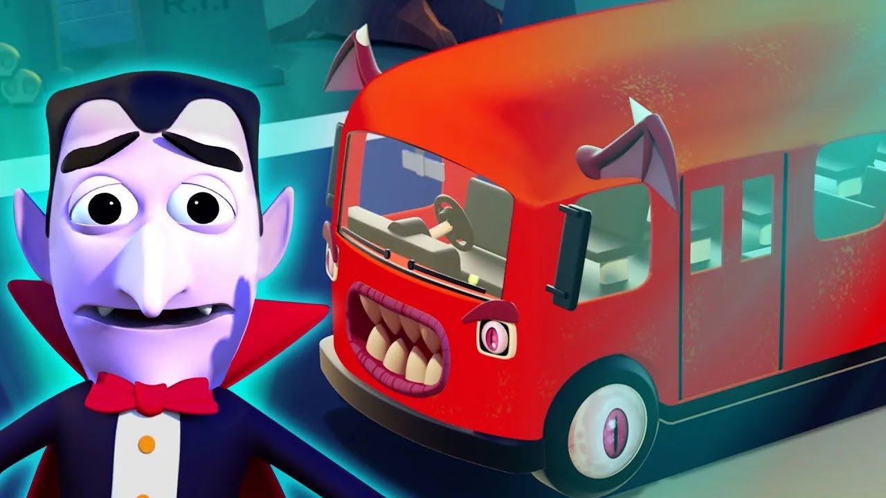 Wheels On The Bus Halloween | Halloween Songs | Nursery Rhymes Streets