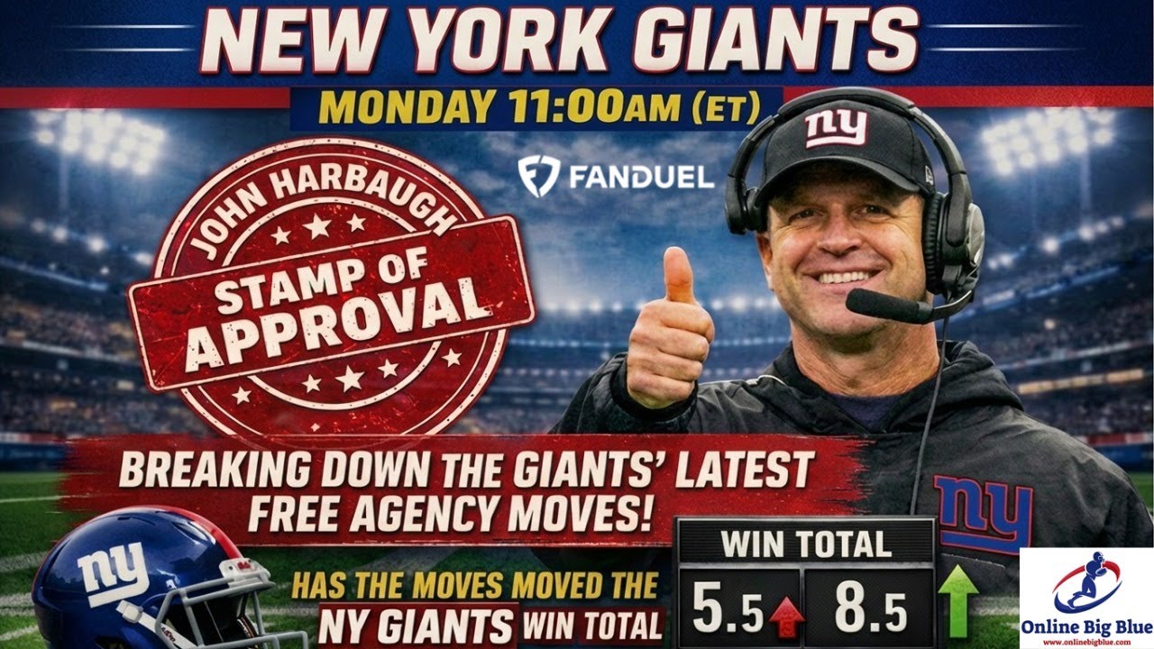New York Giants LIVE Monday 11am ET - Has the Giants Free Agency moved the WIN TOTAL?