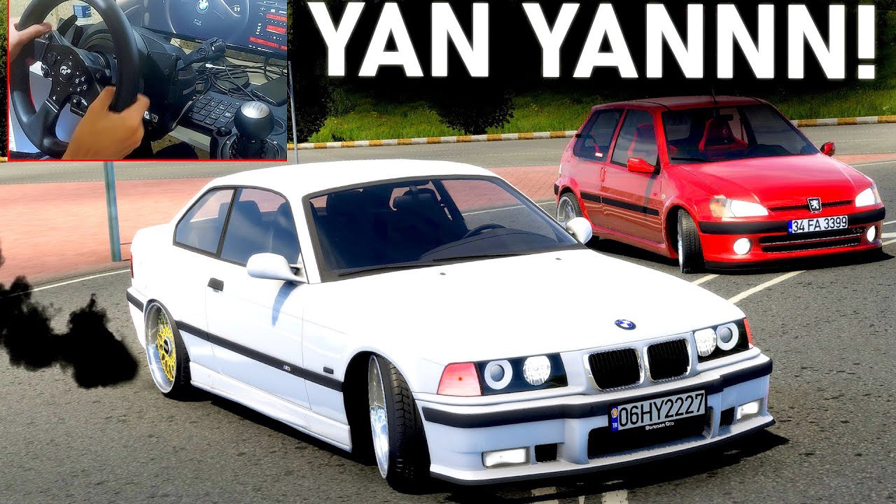 ÇAKAL KASA BMW! (POLİS KOVALADI) - 106 GTİ VE E36 İLE MAKASLAR -ETS 2 Mod T300RS @Keremkulak