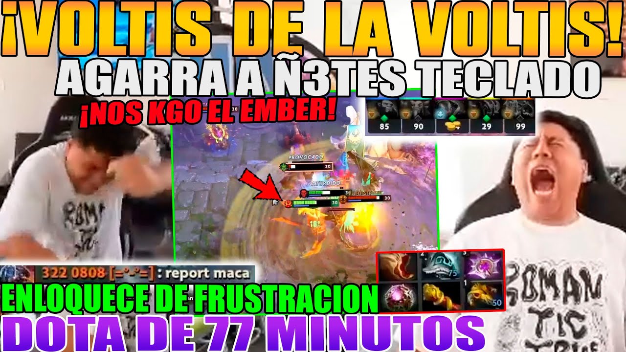 VOLTIS TRAS VOLTIS DE 77 MIN!! MACARIUS ENLOQUECE DE FRUSTRAC1ON, AGARRA A Ñ3TES SU TECLADO DOTA 2
