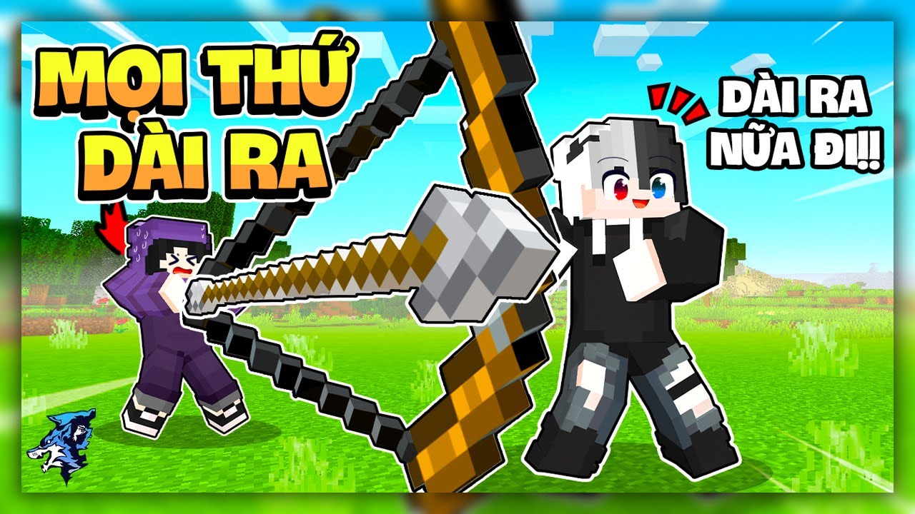 Minecraft Nhưng Mọi Thứ Đều Dài Ra !!! Siro Và Noob Ruby Bắn Rồng Chỉ Bằng 1 Mũi Tên
