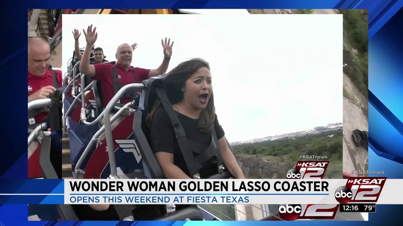 Video: KSAT's Sarah Acosta takes wild ride on Woman Woman roller coaster