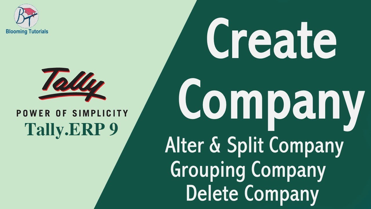 Company Creation | Alter Company | Delete Company | Split Company | Grouping Company