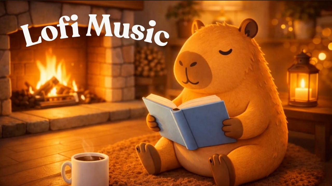 Chill Lofi Beats Mix with Fireplace | Stress relief, relaxing music