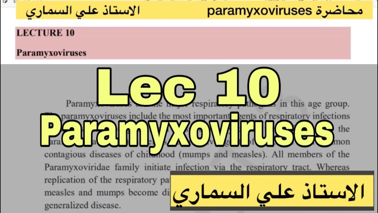 محاضرة Orthomyxovirus / مادة الفيروسات/قسم التحليلات المرضية / الاستاذ علي السماري