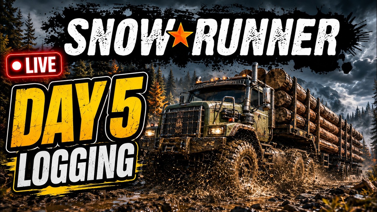 Day #5 of Playing SnowRunner - Logging | LiveStream | Gaming | OnlineGaming | Steering Wheel