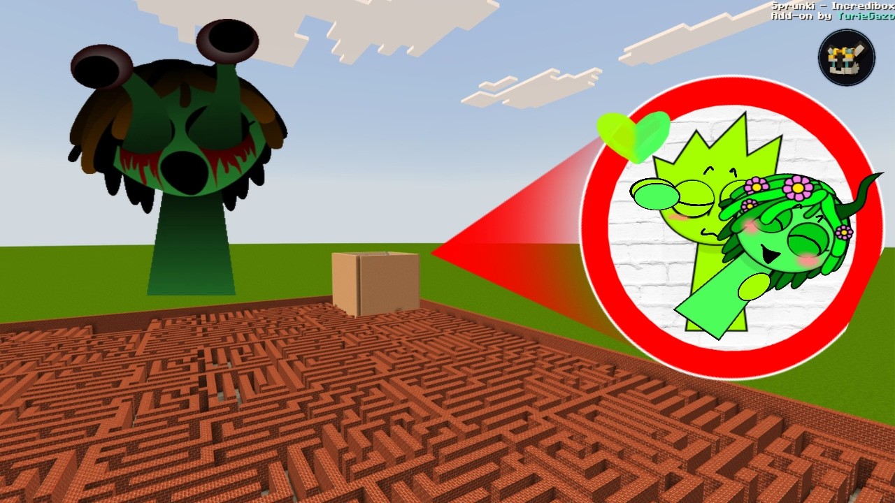 Durple and Bodybuilder in Maze Gmod Minecraft Raddy NEW Incredibox Sprunki