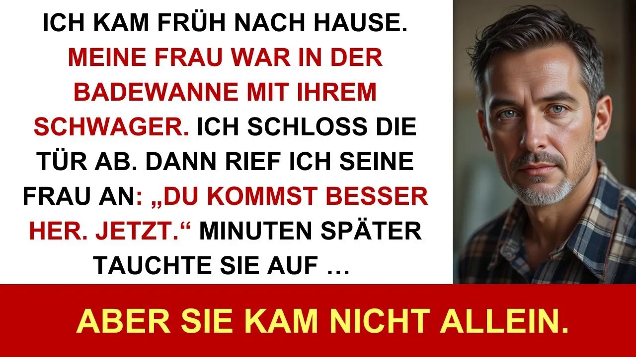 Ich kam früh nach Hause… Meine Frau war mit dem Mann ihrer Schwester in der Badewanne
