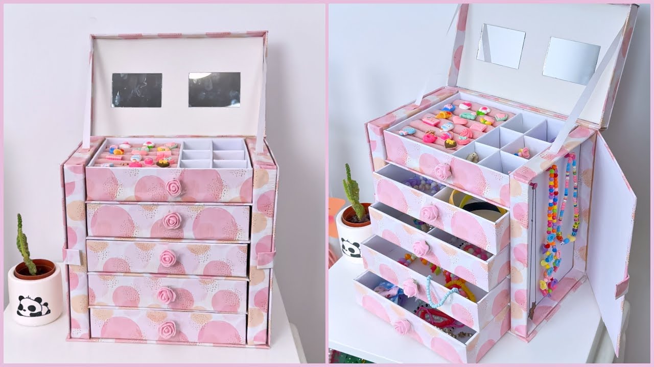 ORGANIZADOR DE JOIAS FOFO E FÁCIL DE FAZER - ARTESANATO DE PAPELÃO