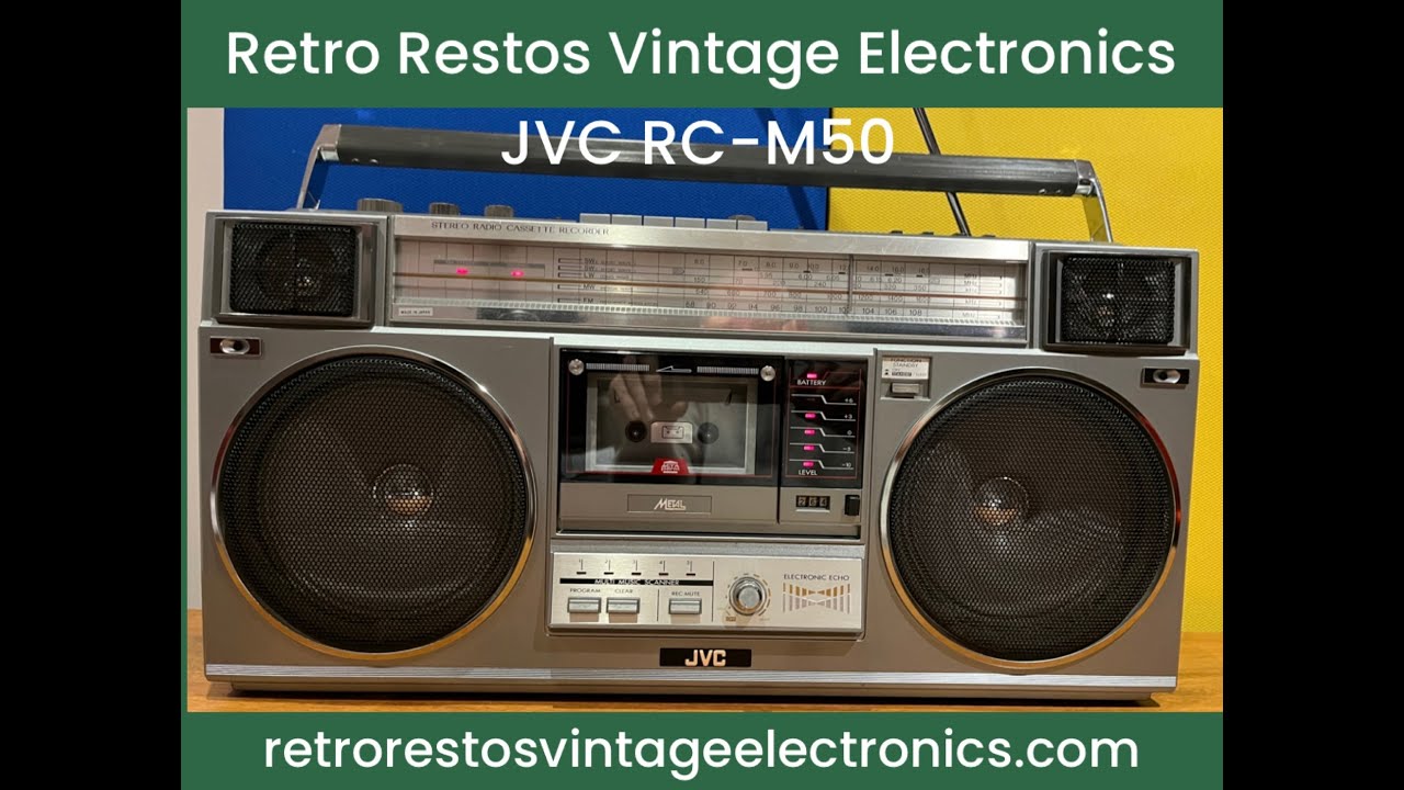 JVC RC-M50 Boombox For Sale. 1980's Radio Cassette Demonstrated Here. See Website for Details!