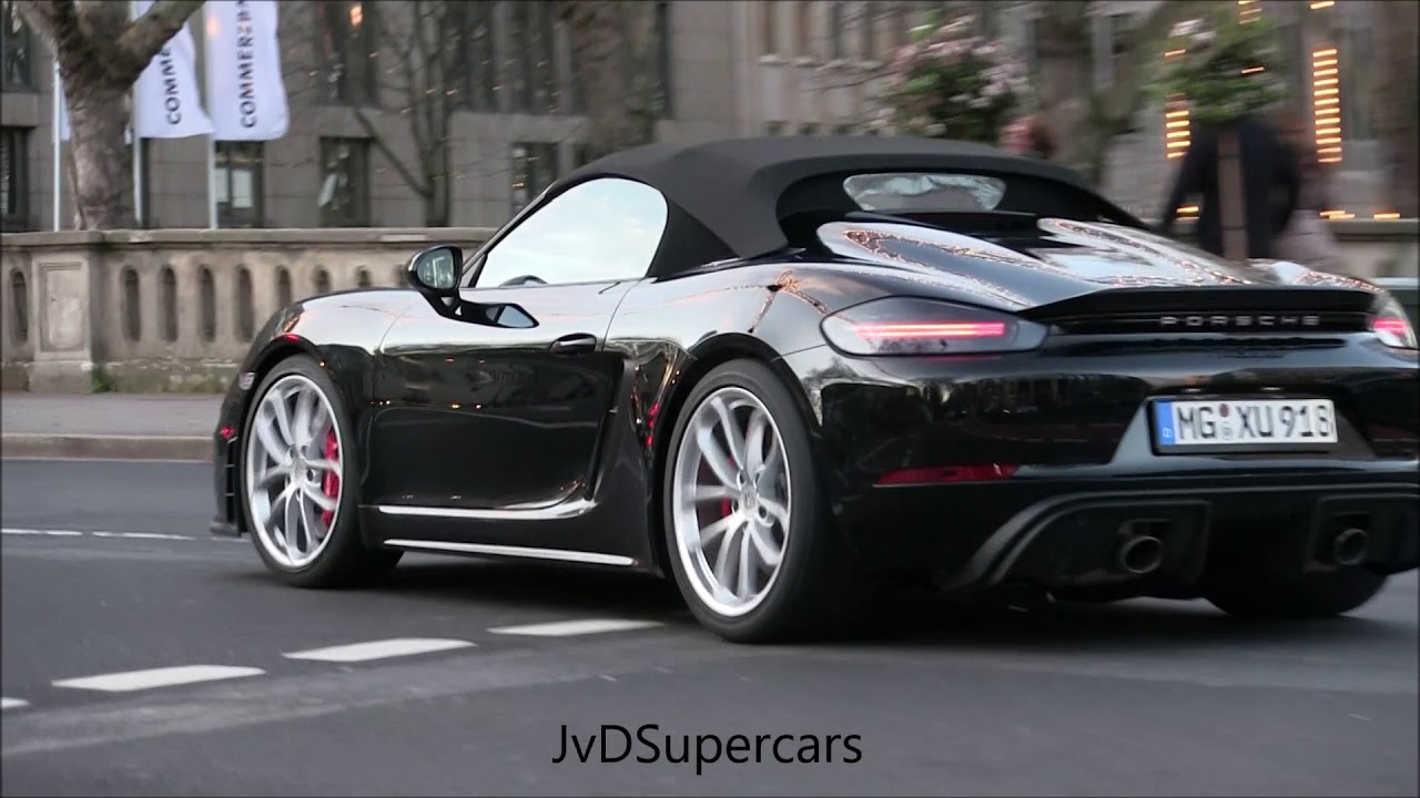 2019 Porsche 718 Spyder in Düsseldorf - Lovely Exhaust Sound!