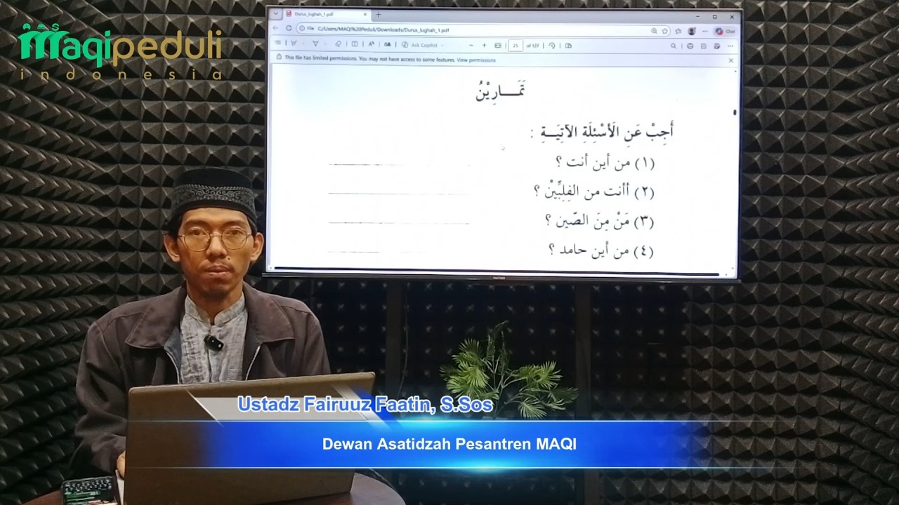 Durusul Lughah Al Arabiyyah Pertemuan ke-9 | Ustadz Fairuuz Faatin S.Sos