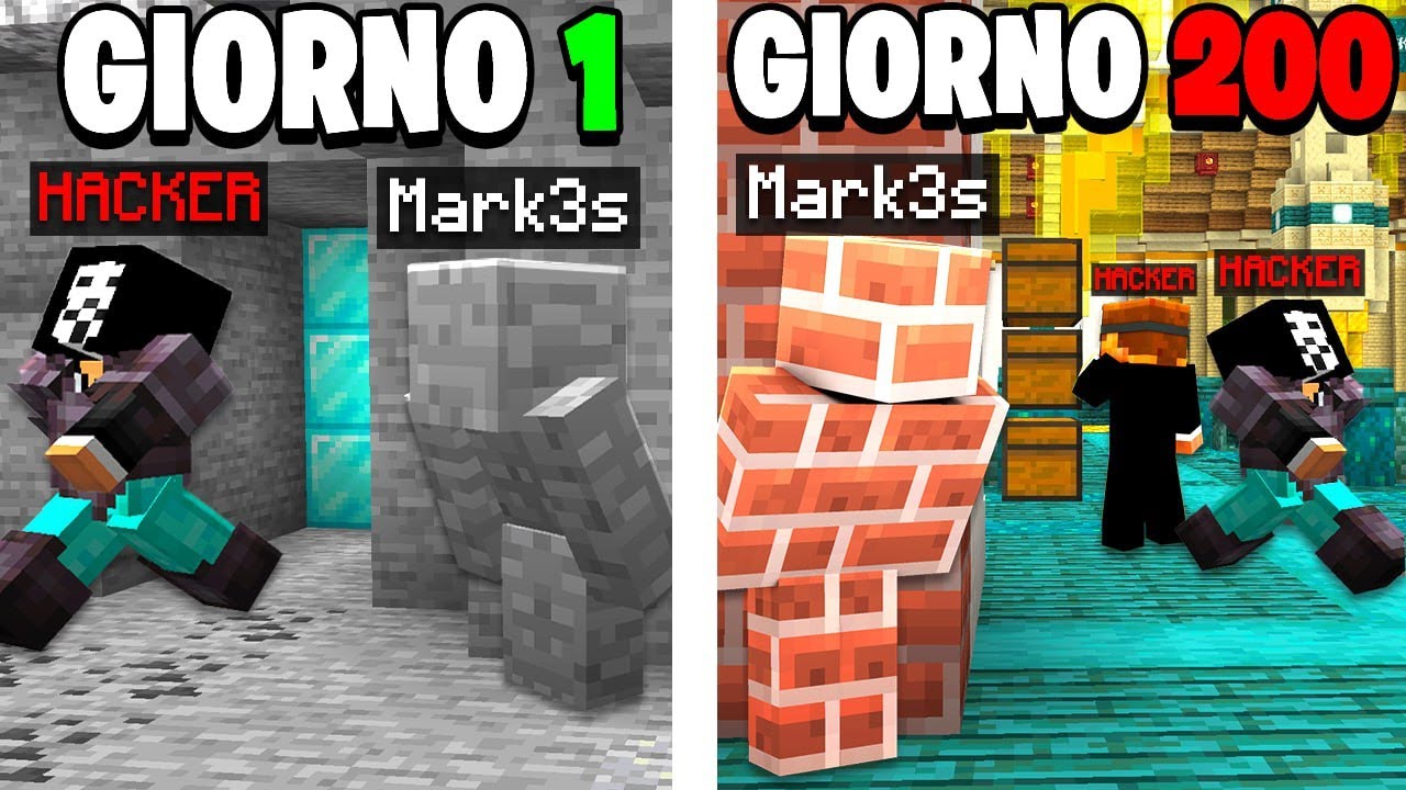 SOPRAVVIVO 200 GIORNI NASCOSTO nella BASE degli HACKER nel MIO SERVER MINECRAFT!