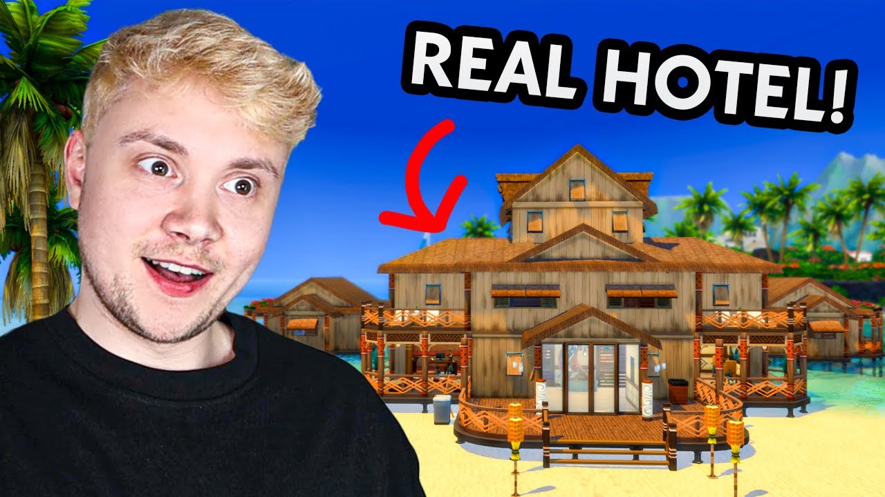 Building a functional hotel resort in The Sims 4