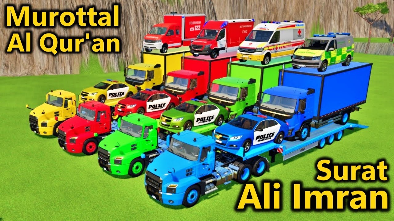 MUROTAL SURAT ALI IMRON FULL ANIMASI KARTUN MOBIL POLISI, TRUK PEMADAM, EXCAVATOR, AMBULANCE - FS22