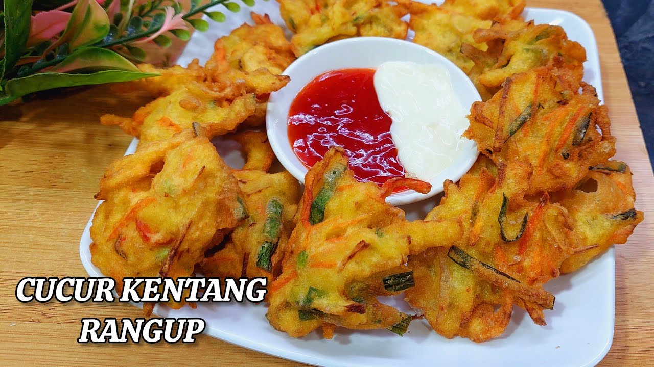 CUCUR KENTANG dengan SAYUR, mudah dan rangup